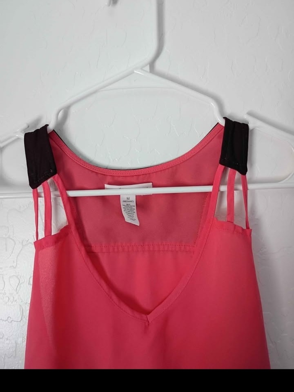 Ladies Salmon V-Neck Tank, Maroon Straps- FREE With Purchase/Bundle In My Closet